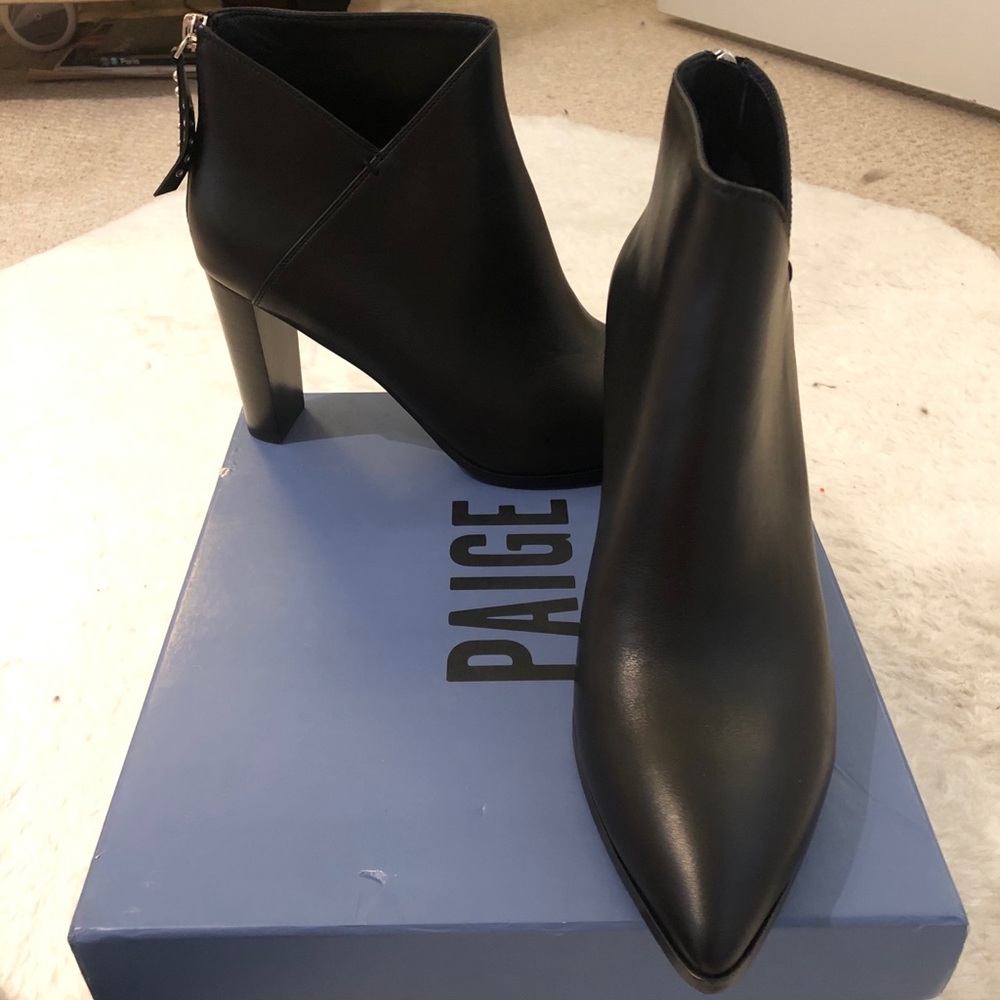 Paige Black Heeled Booties